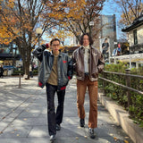 合成皮革體育場外套