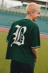 “ B”徽章針織polo襯衫