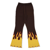 NG Fire-Pattern Flared Knit Pants