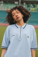 “ B”徽章針織polo襯衫