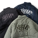 Checked fake down jacket