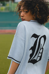 “ B”徽章針織polo襯衫