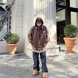 合成皮革體育場外套