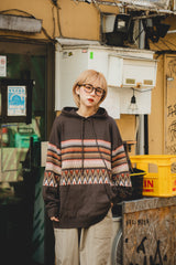 ethnic knit hoodie