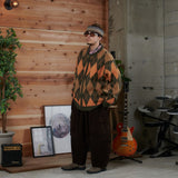 아가일 프린트 zip 카디건