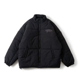 Checked fake down jacket