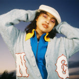 NG LOGO MOHAIR LIKE CARDIGAN