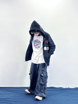 WHO28 Genzai Skull Raglan LS T恤