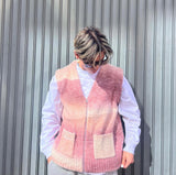 학생 냉담한 그라데이션 니트 조끼