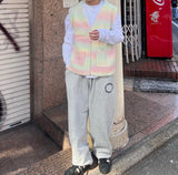 학생 냉담한 그라데이션 니트 조끼