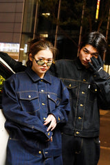 student apathy denim setup pants