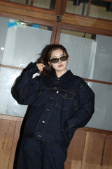 student apathy denim setup jacket