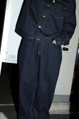 student apathy denim setup pants