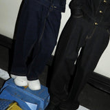 student apathy denim setup pants