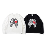 bone motif long sleeve T