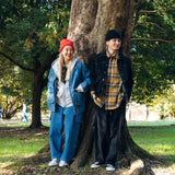 denim cargo tapered pants