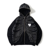 Bone Zip Hoodei