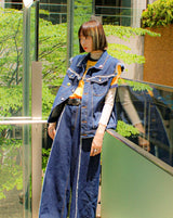 내면의 평화 데님 조끼