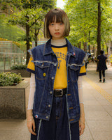 내면의 평화 데님 조끼