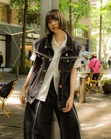 내면의 평화 데님 조끼