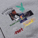 花花公子X Genzai拼貼拉鍊連帽衫