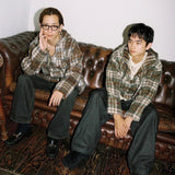 檢查法蘭絨墨西哥帕克