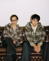 檢查法蘭絨墨西哥帕克