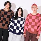 student apathy block check knit