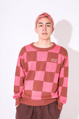 student apathy block check knit