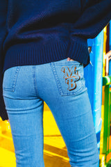 MSB EMBROIDERY DENIM PT