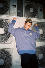 9090條紋長polo襯衫