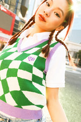 NG Checkered Knit Vest