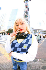NG Checkered Knit Vest