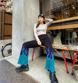 NG Fire-Pattern Flared Knit Pants