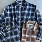 ombre檢查拉鍊鬆散的襯衫