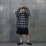 ombre檢查拉鍊鬆散的襯衫