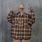 ombre檢查拉鍊鬆散的襯衫