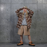 ombre檢查拉鍊鬆散的襯衫