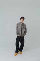 빈티지 컬러 체크 셔츠