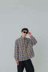 빈티지 컬러 체크 셔츠