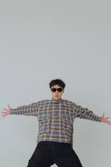 빈티지 컬러 체크 셔츠