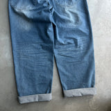 復古處理工作牛仔褲