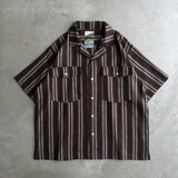 Vintage like striped open collar shirt