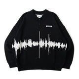 Radio wave knit polo