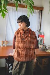 CHECK COLOR ANORAK VEST