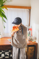 CHECK COLOR ANORAK VEST