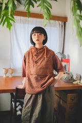 CHECK COLOR ANORAK VEST