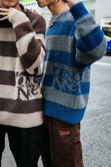 9090 X年輕歌曲Stripe船員頸編織