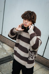 9090 X年輕歌曲Stripe船員頸編織