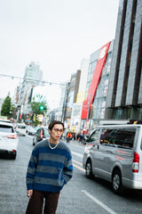 9090 X年輕歌曲Stripe船員頸編織